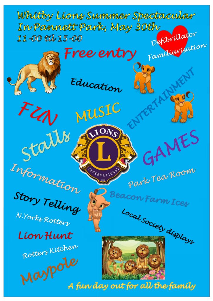 Whitby Lion's Summer Spectacular in Pannett Park poster